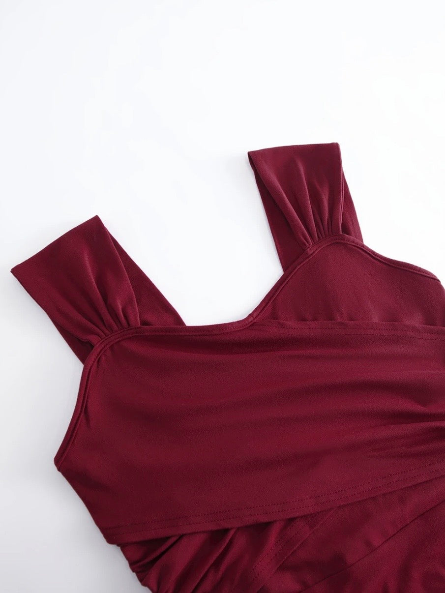 Burgundy Swing Dress