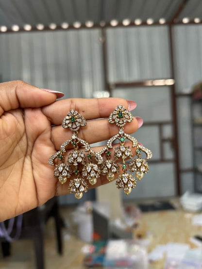 AD LIGHT Stone Chandelier Earrings