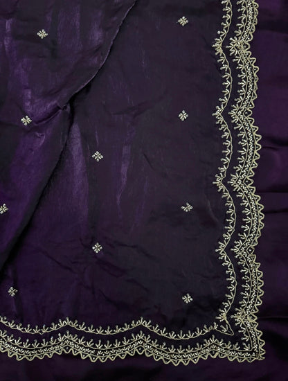 Pop Purple Cutdana, Sequence & Zari Work Saree
