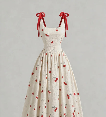 New Cherry Blossom Print Long Dress
