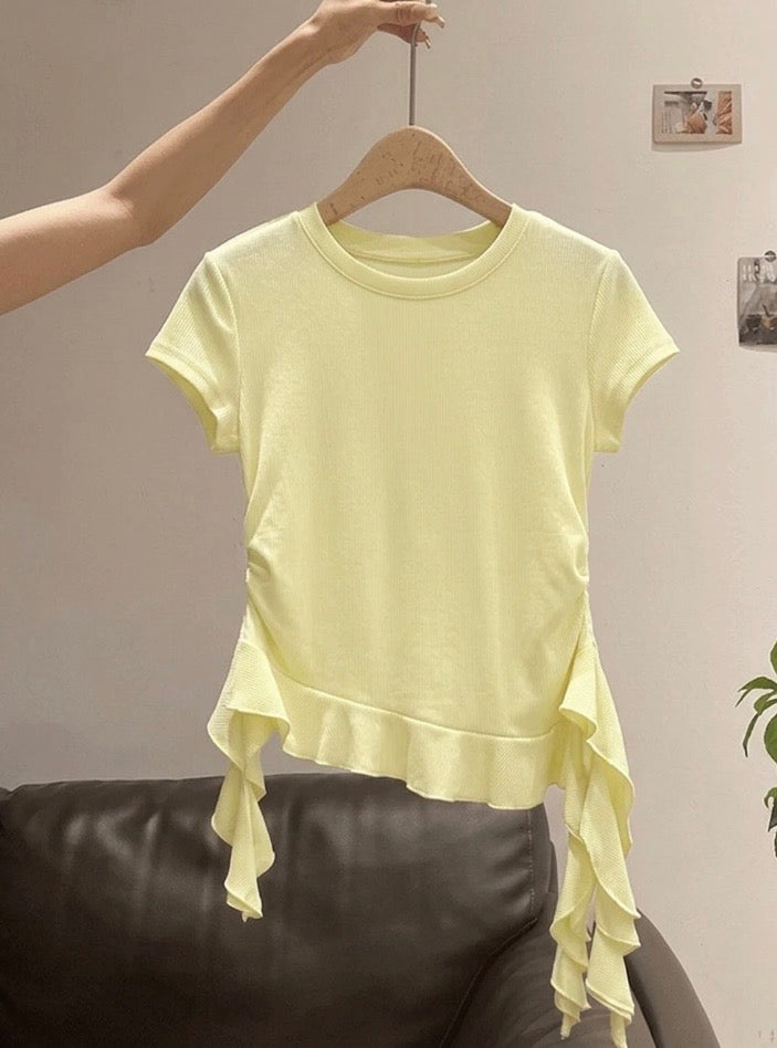 Asymmetrical Ruffle T-Shirt