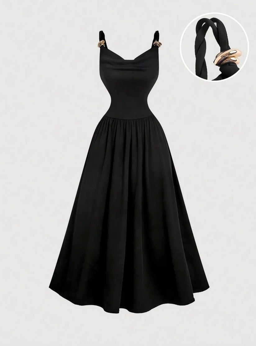 Metallic Decor Slip Dress