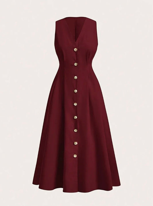 Button A-Line Dress