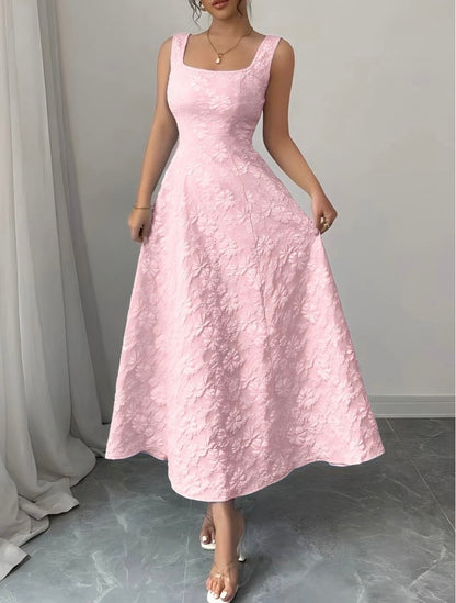 Pink Jacquard Dress