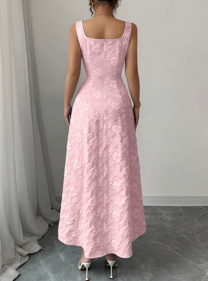 Pink Jacquard Dress
