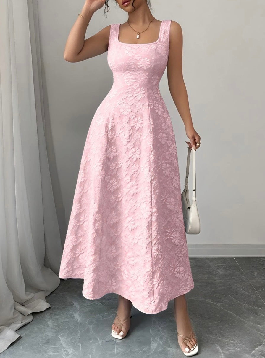 Pink Jacquard Dress