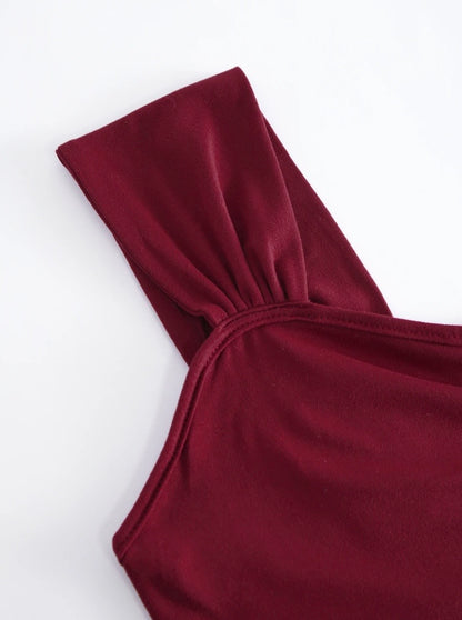 Burgundy Swing Dress