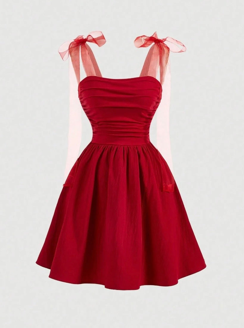 Red Fit-and-Flare Mini Dress