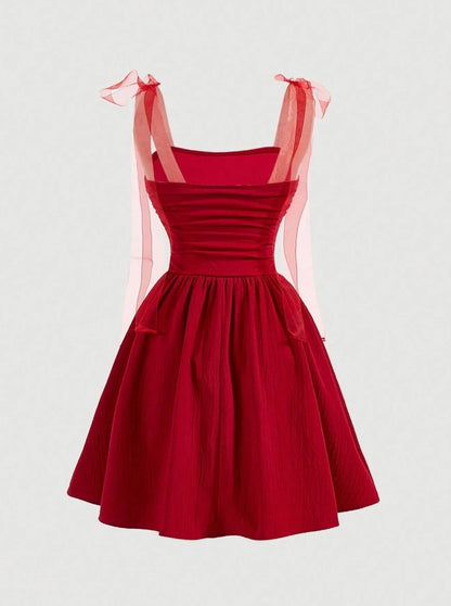 Red Fit-and-Flare Mini Dress