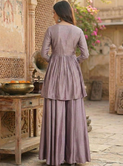 Peplum Kurta Sharara Set
