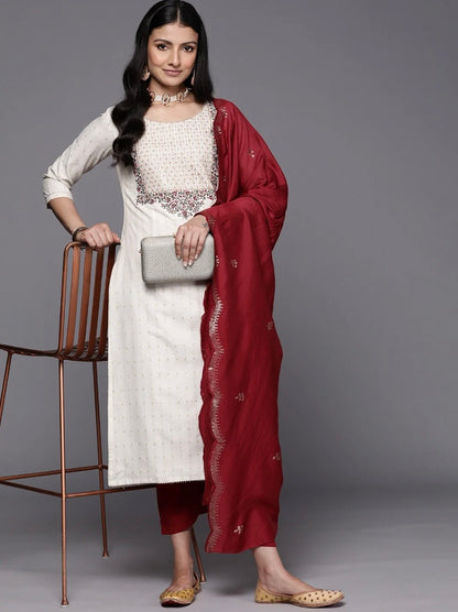 Libas Off-White Yoke Dress