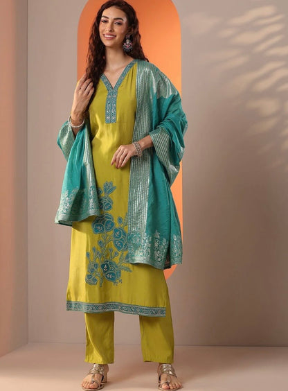 Green Embellished Set