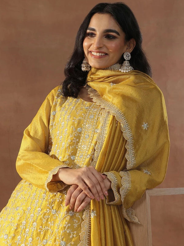 Mustard Yellow Embroidered Set