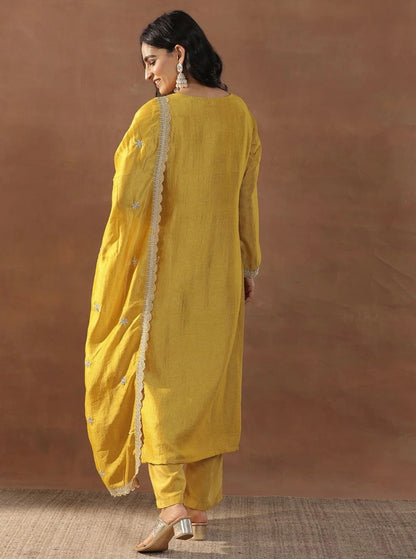 Mustard Yellow Embroidered Set